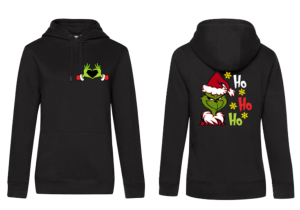 Weihnachtshoodie Grinch Damen schwarz