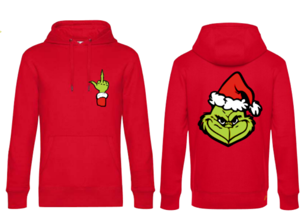Weihnachtshoodie Grinch rot