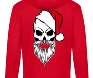 Hoodie Weihnachtstotenkopf rot