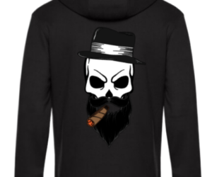 Totenkopfhoodie schwarz