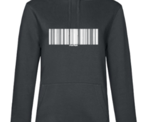Hoodie Damen Barcode Ich hasse Menschen grau