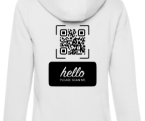 Hoodie Damen QR-Code I hate People weiß