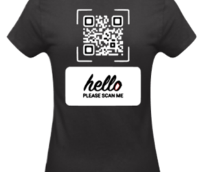 T-Shirt Damen QR-Code I hate People schwarz