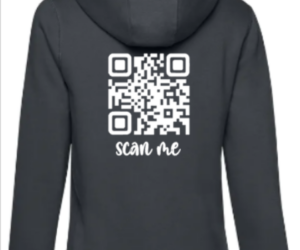 Hoodie Damen QR-Code Fuck you forever grau