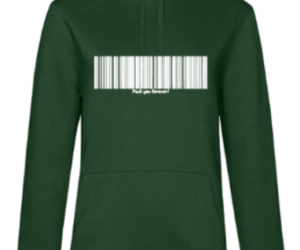 Hoodie Damen Barcode Fuck you forever flaschengrün