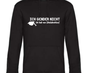 Hoodie ich gender nicht Herren schwarz Vorderseite