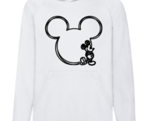 Hoodie Mickey Mouse Skizze Jungs weiß