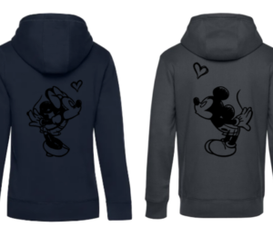 Partnerhoodie Kissing Mice grau
