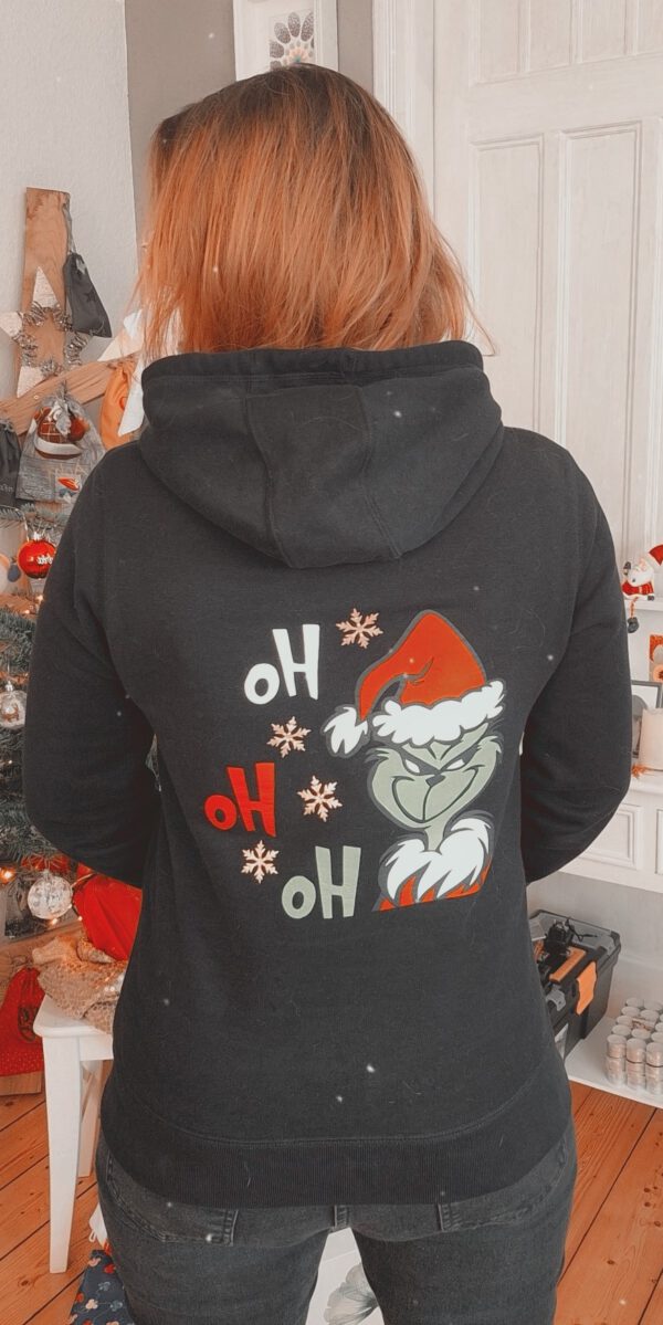 Weihnachtshoodie Grinch Damen – Bild 7