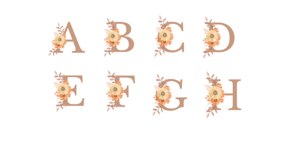 Blumenalphabet A-H