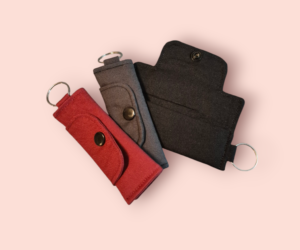 Wallet-Schlüsselanhänger offen und geschlossen