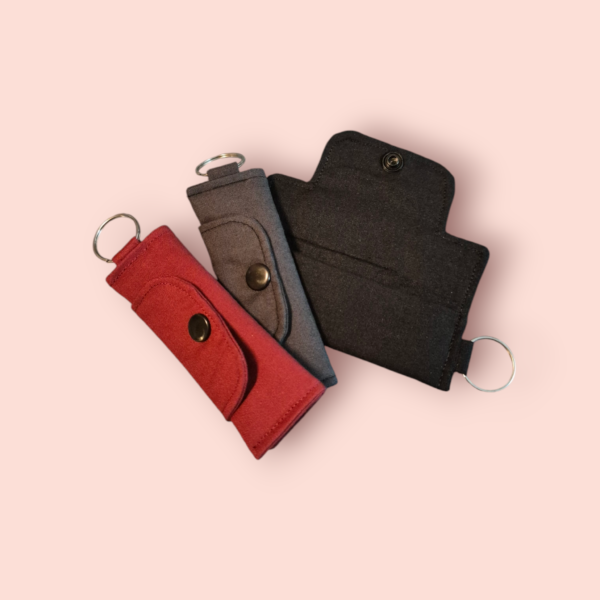 Wallet-Schlüsselanhänger offen und geschlossen