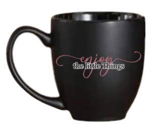 Tasse Enjoy the little Things schwarz groß