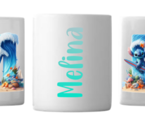 Stich-Alphabet Tasse weiß
