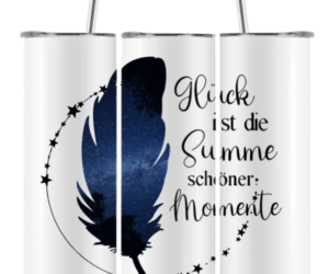 Glück ist die Summe schöner Momente Edelstahlbecher groß