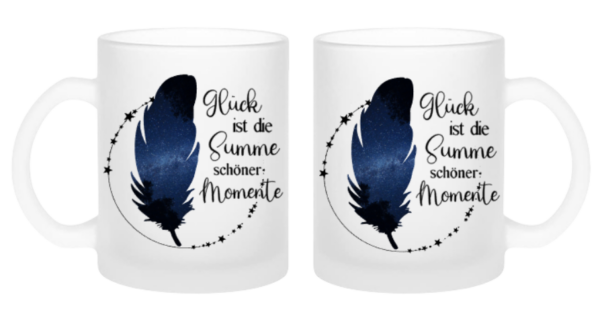 Glück ist die Summe schöner Momente Tasse milchglas