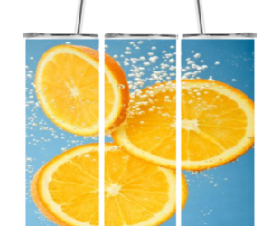 Orangensprudel Edelstahlbecher groß