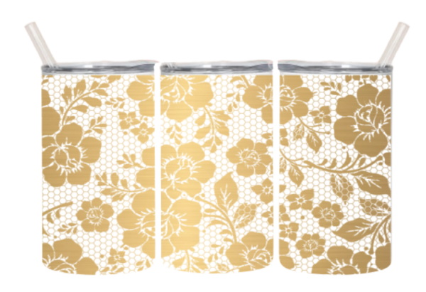 Edelstahlbecher klein Spitze gold
