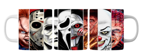 Horror Friends Gesichter Tasse weiß