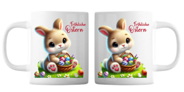 Fröhliche Ostern Tasse weiß