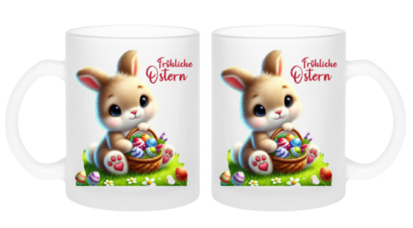 Fröhliche Ostern Tasse Milchglas