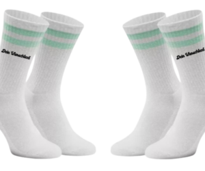 Tennissocken mit Wunschtext Mint