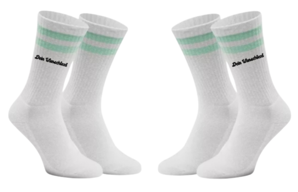 Tennissocken mit Wunschtext Mint