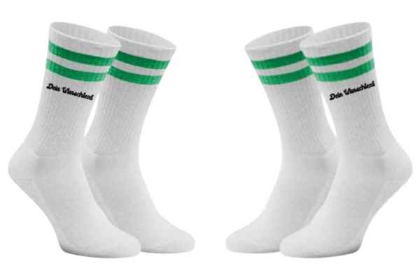 Tennissocken mit Wunschtext Grün