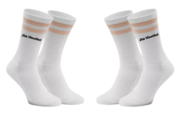Tennissocken mit Wunschtext Apricot