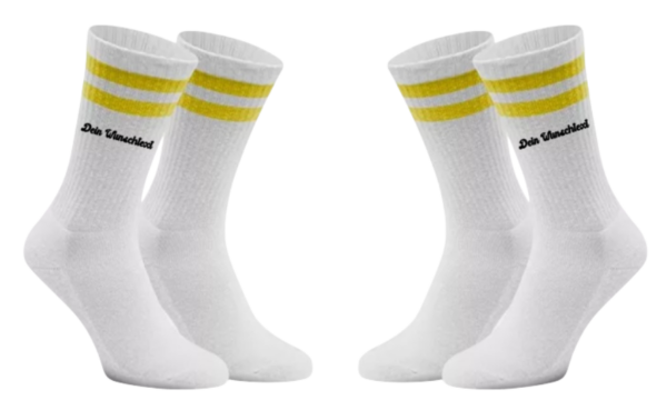 Tennissocken mit Wunschtext Gelb