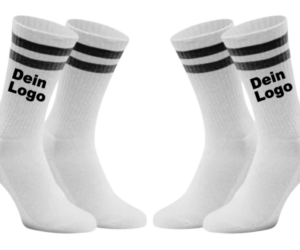 Tennissocken mit eigenem Logo schwarz