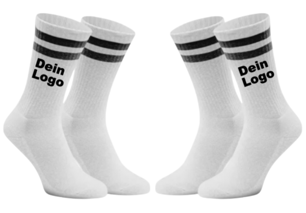 Tennissocken mit eigenem Logo schwarz