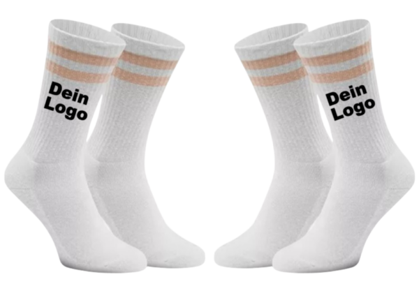 Tennissocken mit eigenem Logo apricot