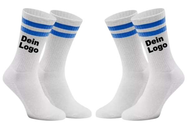 Tennissocken mit eigenem Logo blau