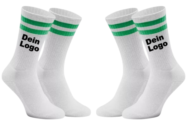 Tennissocken mit eigenem Logo grün
