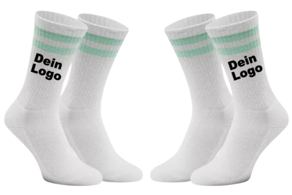 Tennissocken mit eigenem Logo mint