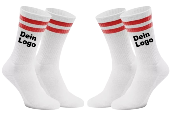 Tennissocken mit eigenem Logo rot
