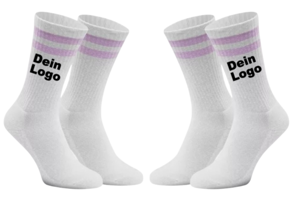 Tennissocken mit eigenem Logo flieder