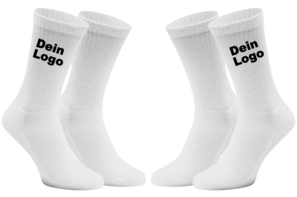 Tennissocken mit eigenem Logo weiß