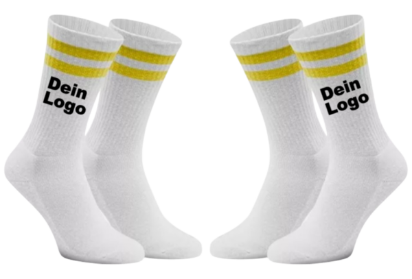Tennissocken mit eigenem Logo gelb