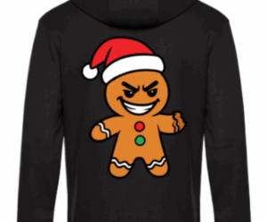 Weihnachtshoodie frecher Lebkuchenmann Herrenschwarz