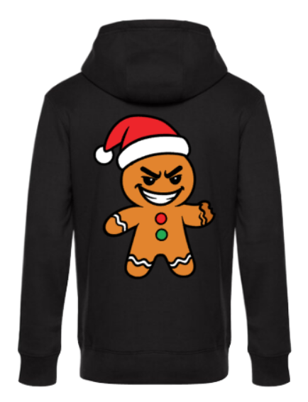 Weihnachtshoodie frecher Lebkuchenmann Herrenschwarz