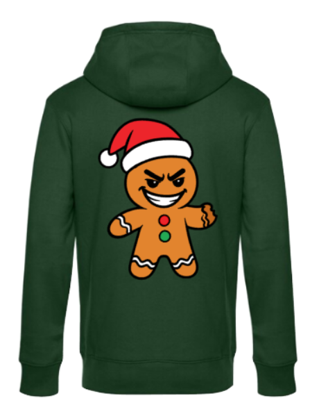 Weihnachtshoodie frecher Lebkuchenmann Herren flaschengrün