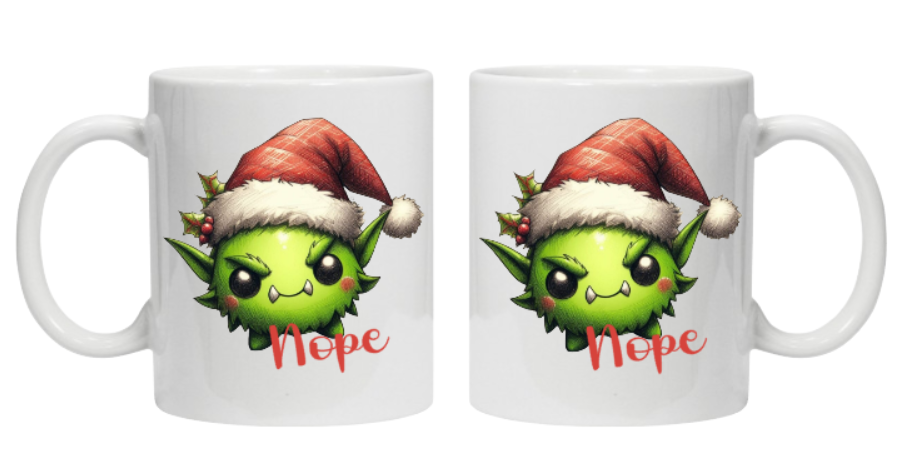 Weihnachtsmonster Tasse weiß