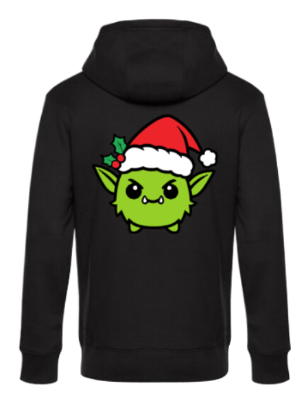 Weihnachtshoodie Weihnachtsmonster Herren schwarz