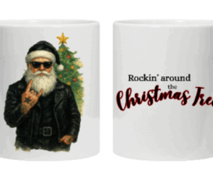 Rock ´n´ Roll Santa Tasse weiß