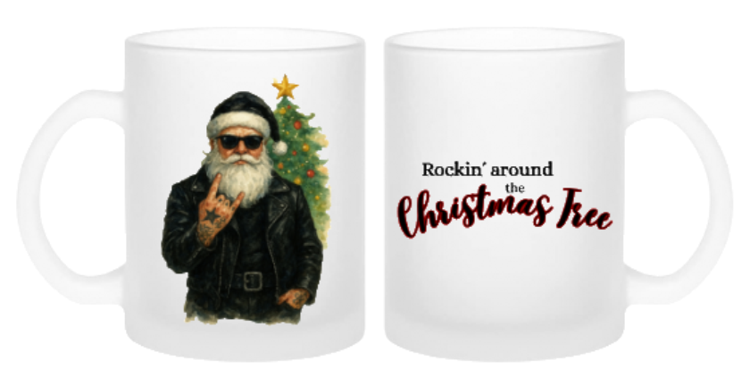 Rock ´n´ Roll Santa Tasse Milchglas