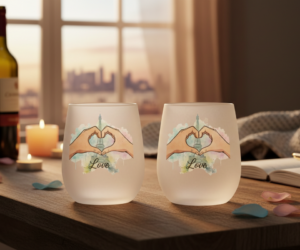 Love-Edition: Paris Weingläser auf einem Tisch