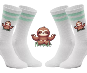 Meditierendes Faultier Flash Tennissocken mint Namaste