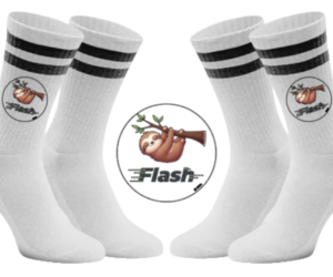 Flash das Faultier Tennissocken schwarz